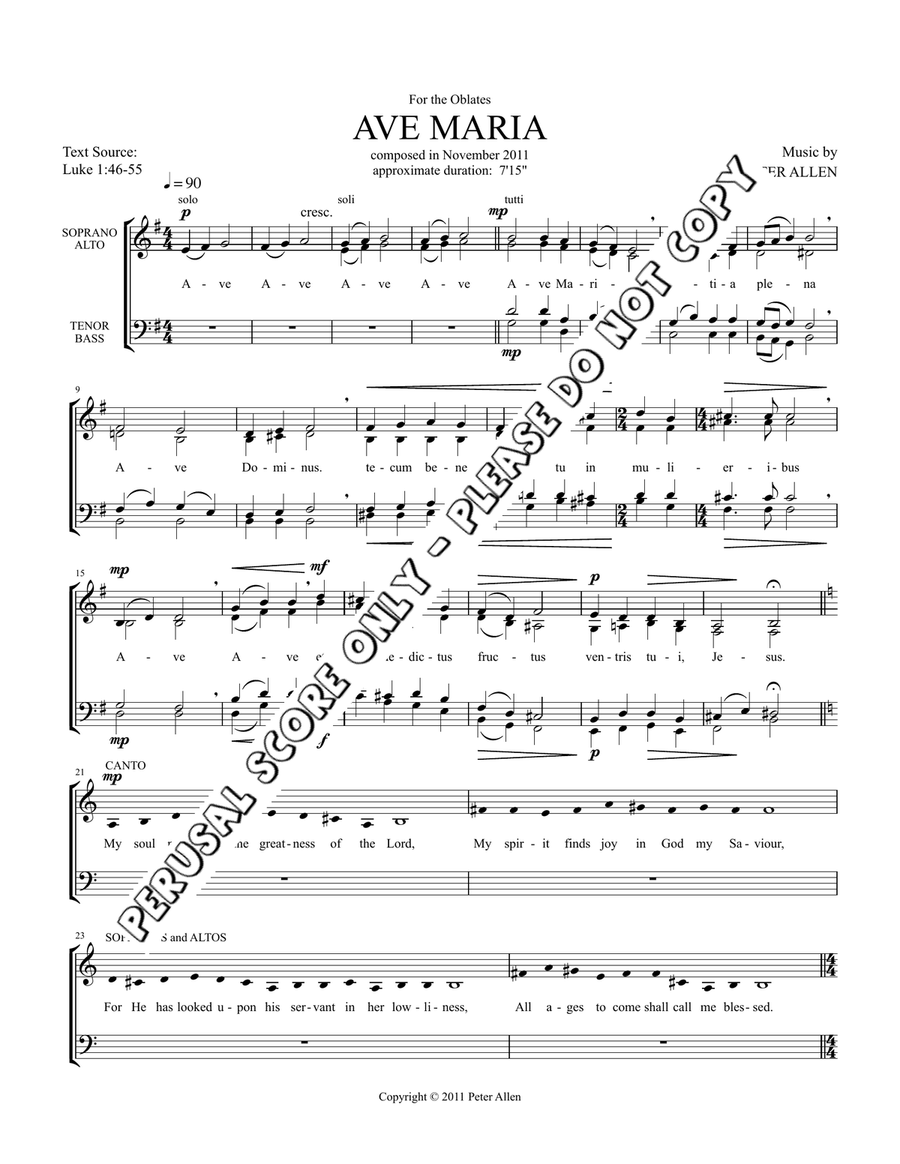 Ave Maria Ave Maria 4-Part scores gallery preview page 2