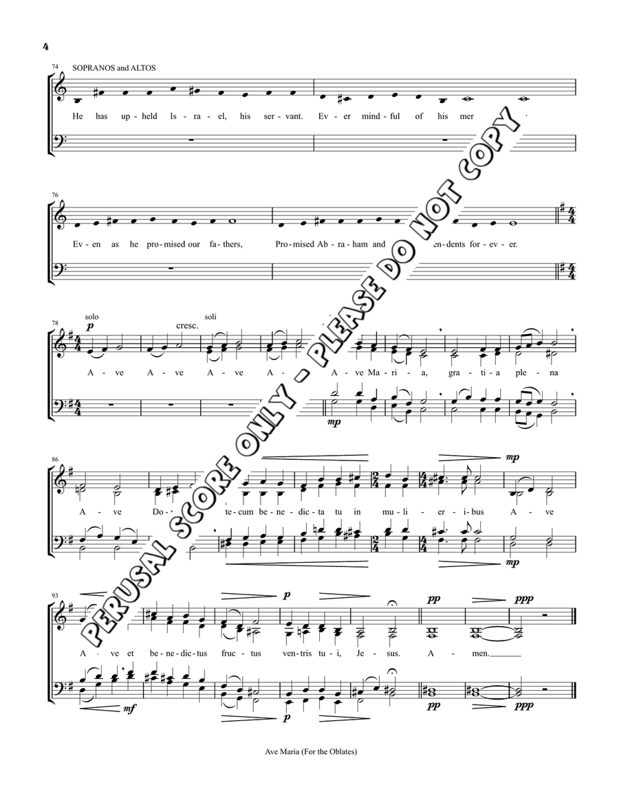 Ave Maria Ave Maria 4-Part scores gallery preview page 5