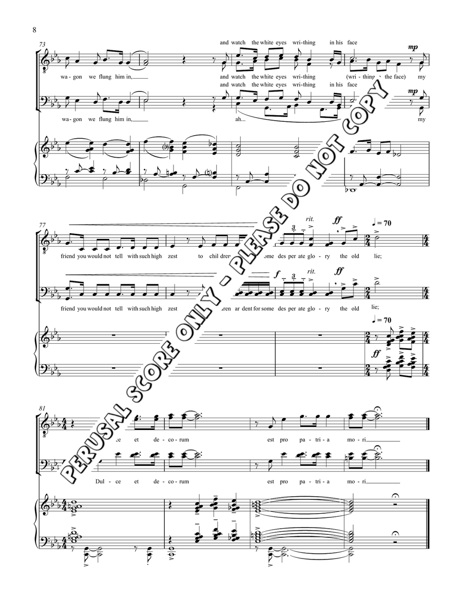 Dulce Et Decorum Dulce Et Decorum TTBB scores gallery preview page 8