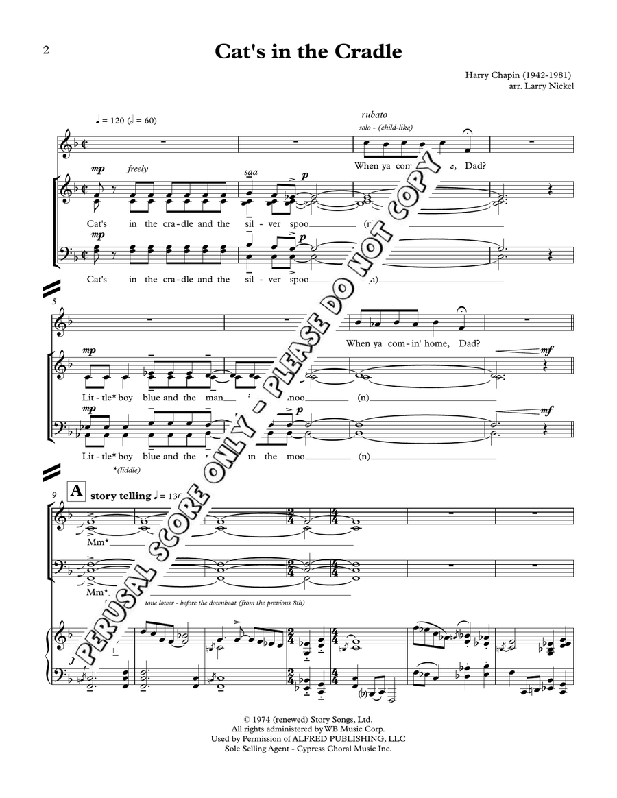 Cat's In The Cradle Cat's In The Cradle 4-Part scores gallery preview page 2