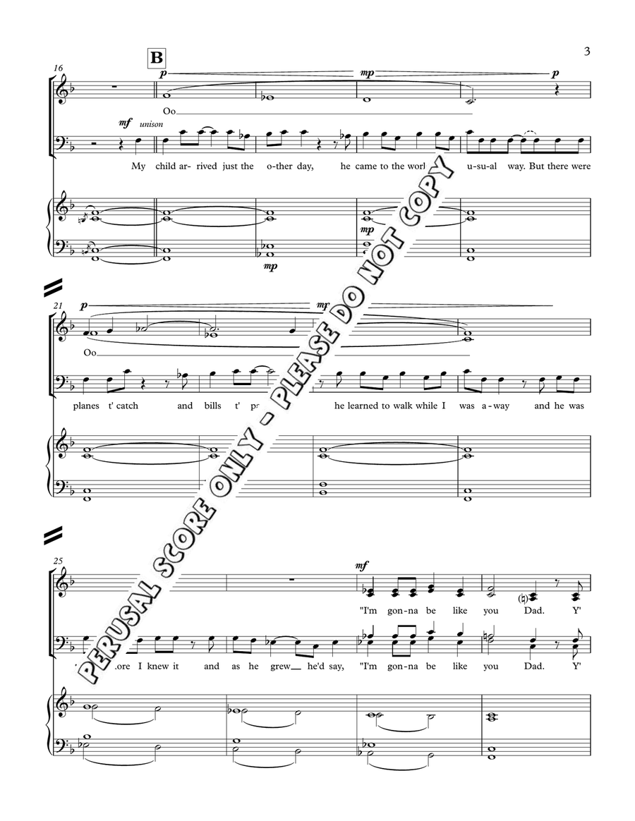 Cat's In The Cradle Cat's In The Cradle 4-Part scores gallery preview page 3