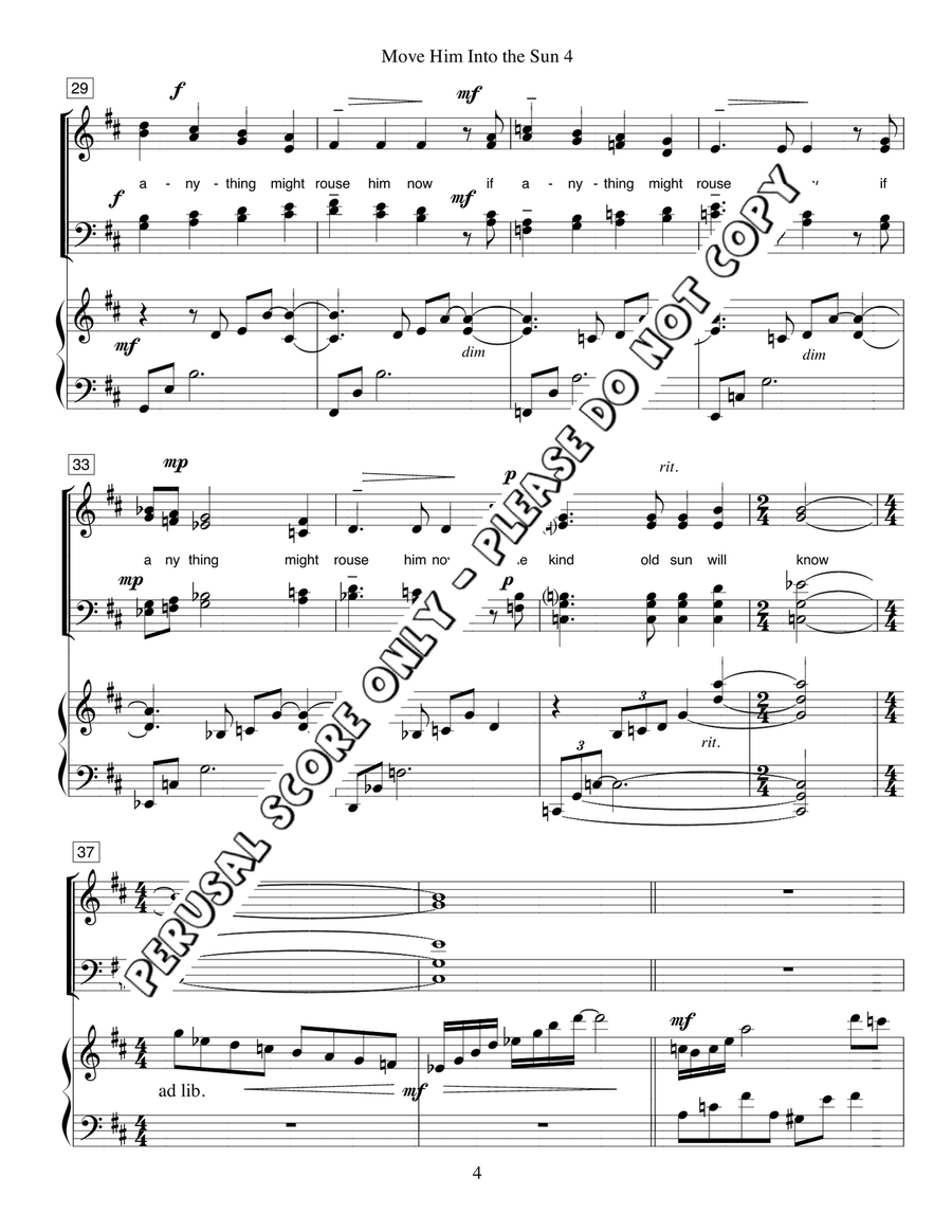 Move Him Into The Sun Move Him Into The Sun 4-Part scores gallery preview page 5