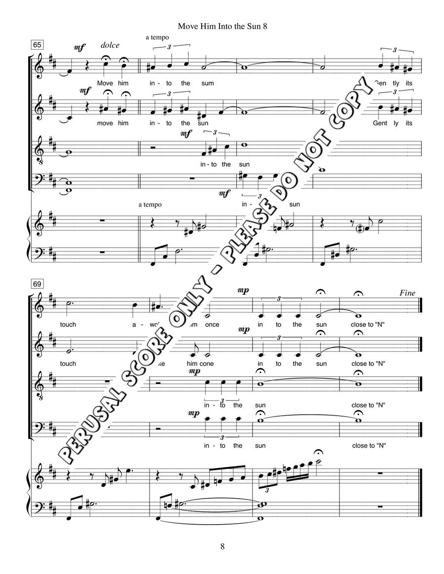 Move Him Into The Sun Move Him Into The Sun 4-Part scores gallery preview page 9