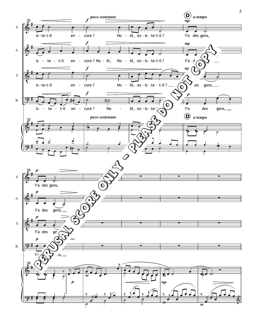 Noel Existe-T-Il Encore Noel Existe-T-Il Encore 4-Part scores gallery preview page 5