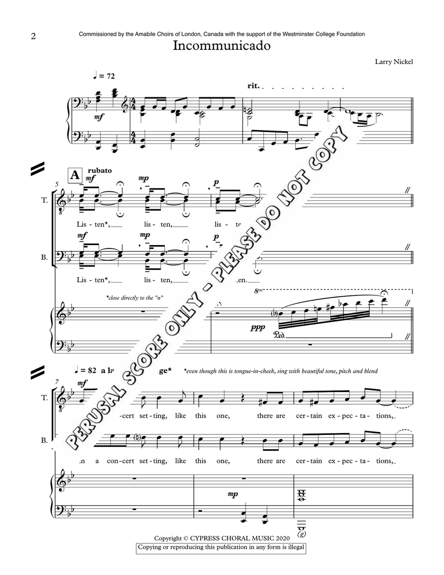 Incommunicado Incommunicado TTBB scores gallery preview page 2