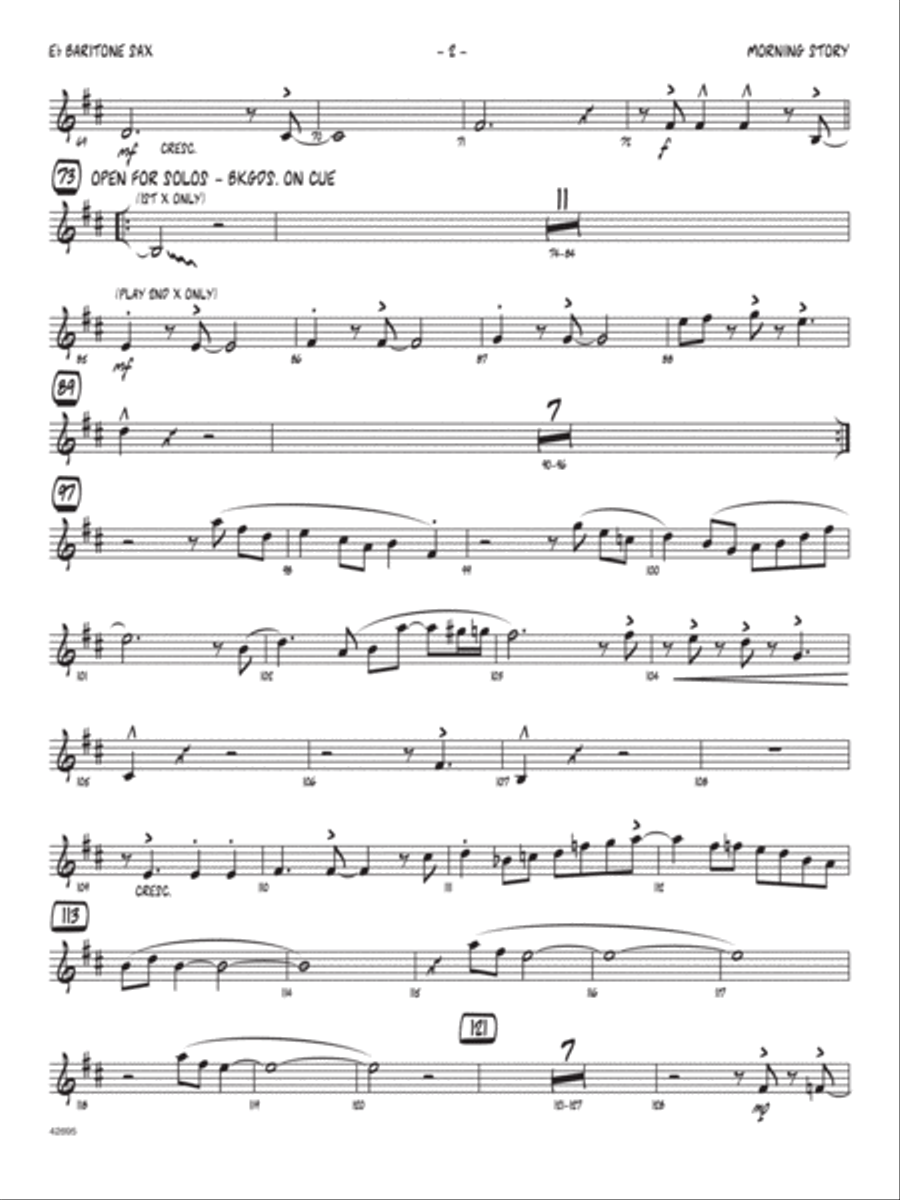 Morning Story - Eb Baritone Saxophone Jazz Ensemble scores gallery preview page 2