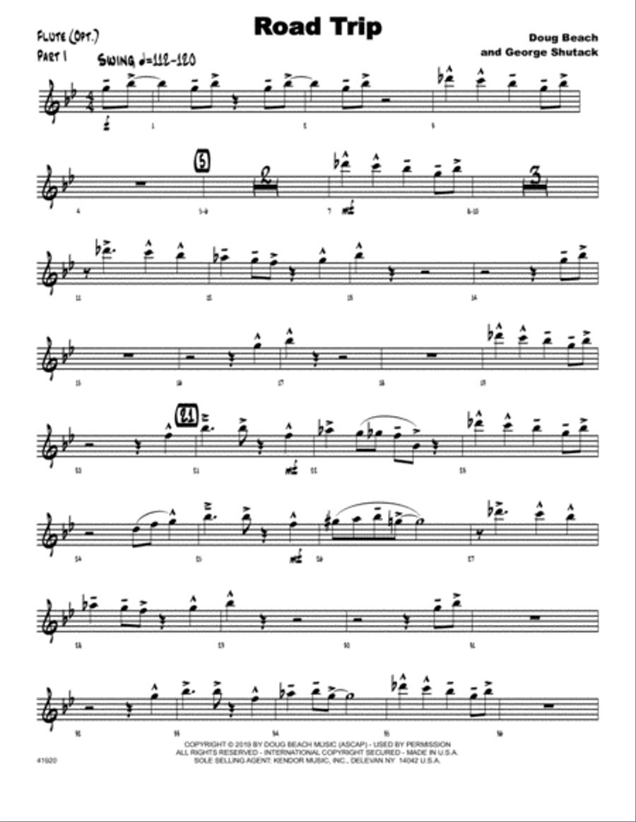 Road Trip - Flute Road Trip - Flute Jazz Ensemble scores gallery preview page 1