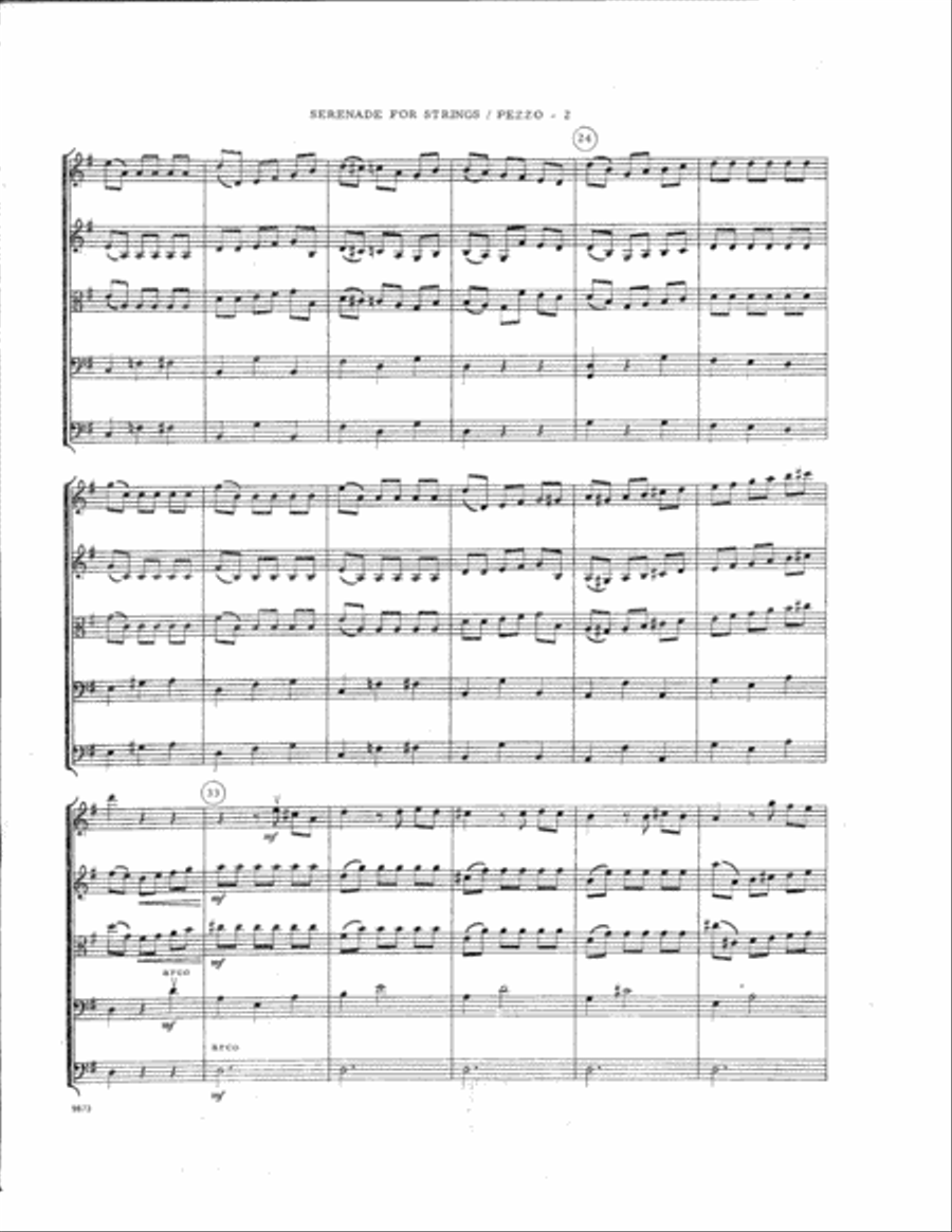 Serenade For Strings - Mvt. 1 Pezzo (arr. Elliot A. Del Borgo) - Full Score String Orchestra scores gallery preview page 2