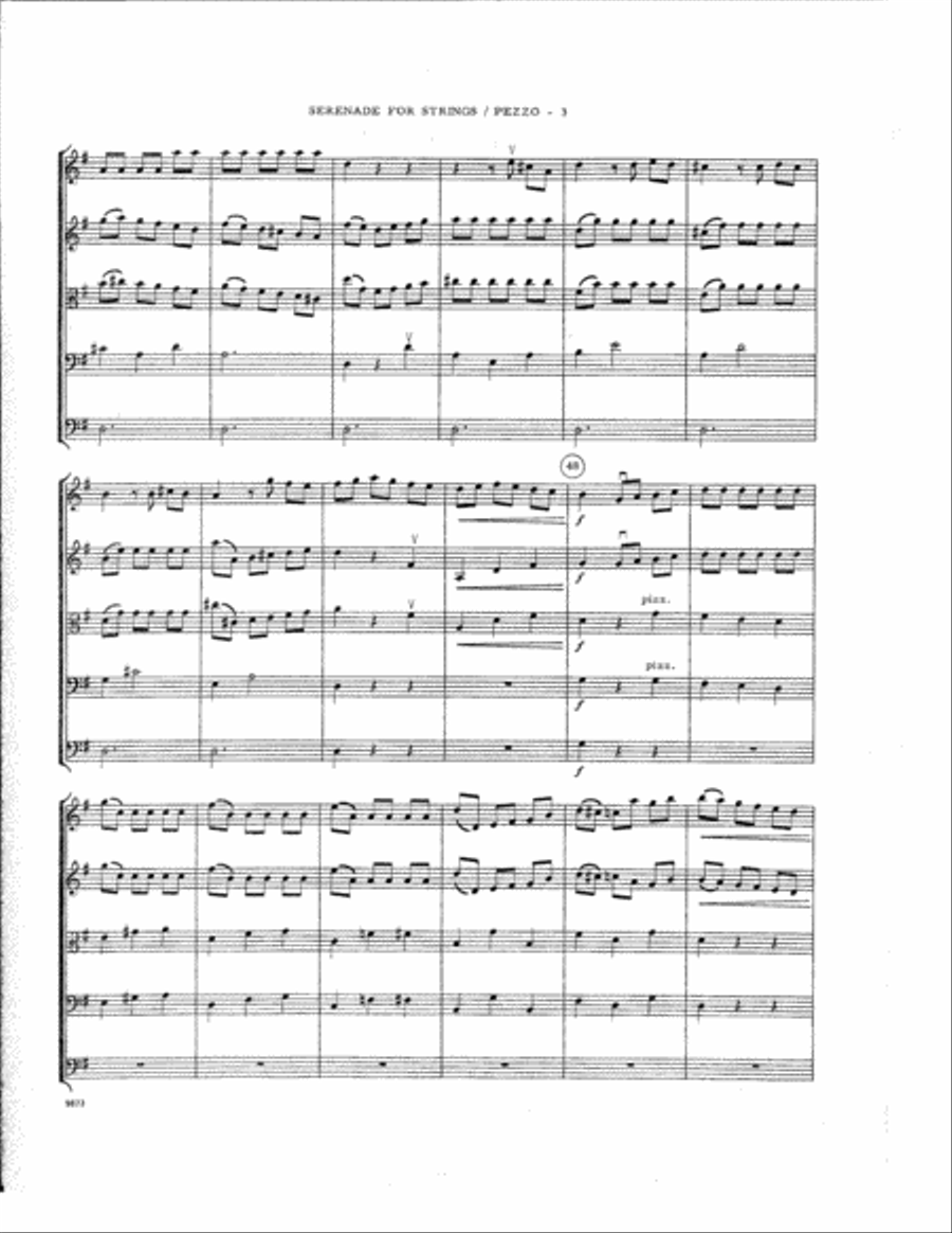 Serenade For Strings - Mvt. 1 Pezzo (arr. Elliot A. Del Borgo) - Full Score String Orchestra scores gallery preview page 3