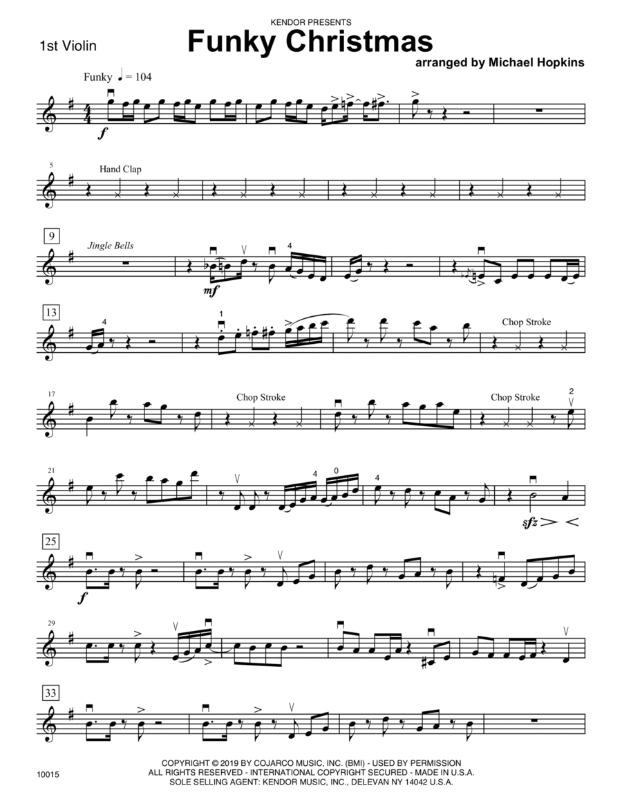 Funky Christmas - 1st Violin String Orchestra scores gallery preview page 1