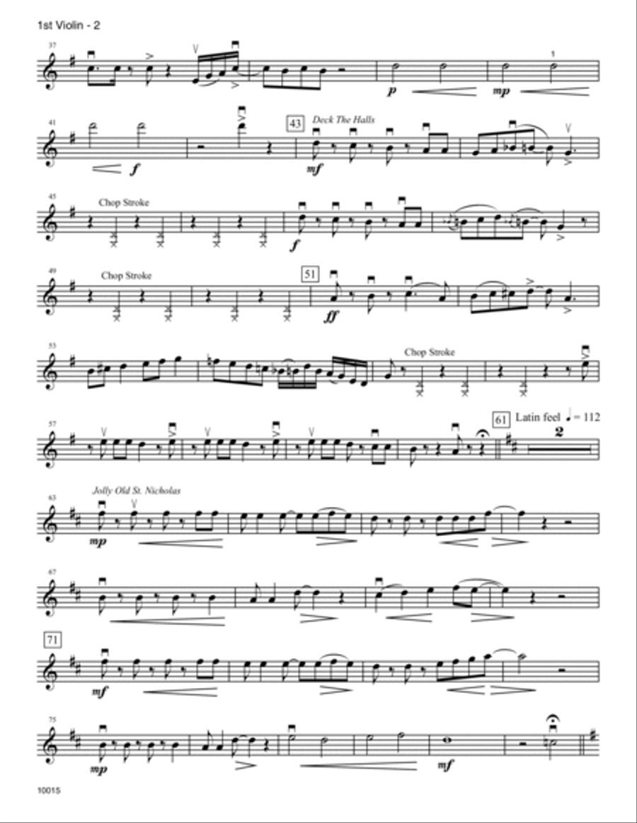 Funky Christmas - 1st Violin String Orchestra scores gallery preview page 2