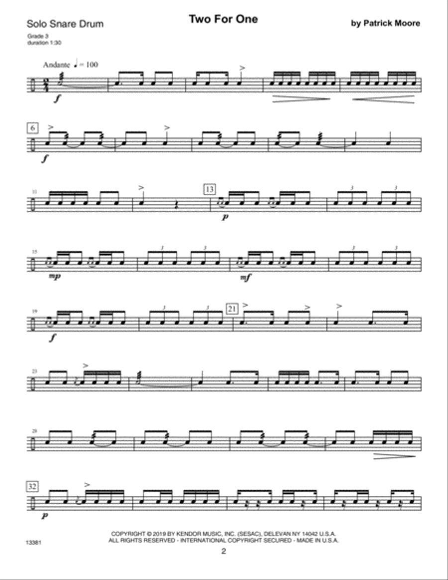 Intermediate Solos For Snare Drum Percussion scores gallery preview page 1