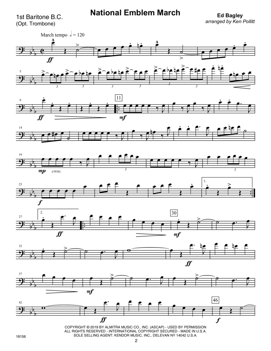 Three Ensembles For Low Brass - 1st Baritone B.C. Baritone Horn TC scores gallery preview page 1