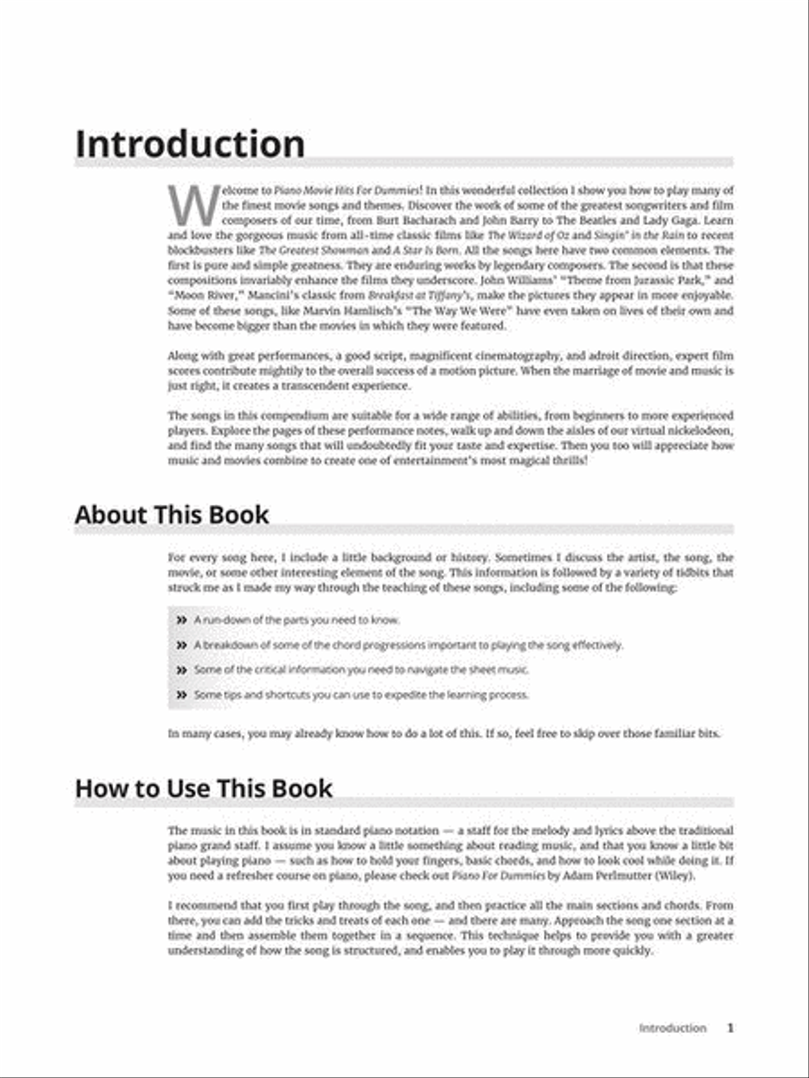 Piano Movie Hits for Dummies Piano, Vocal, Guitar scores gallery preview page 5