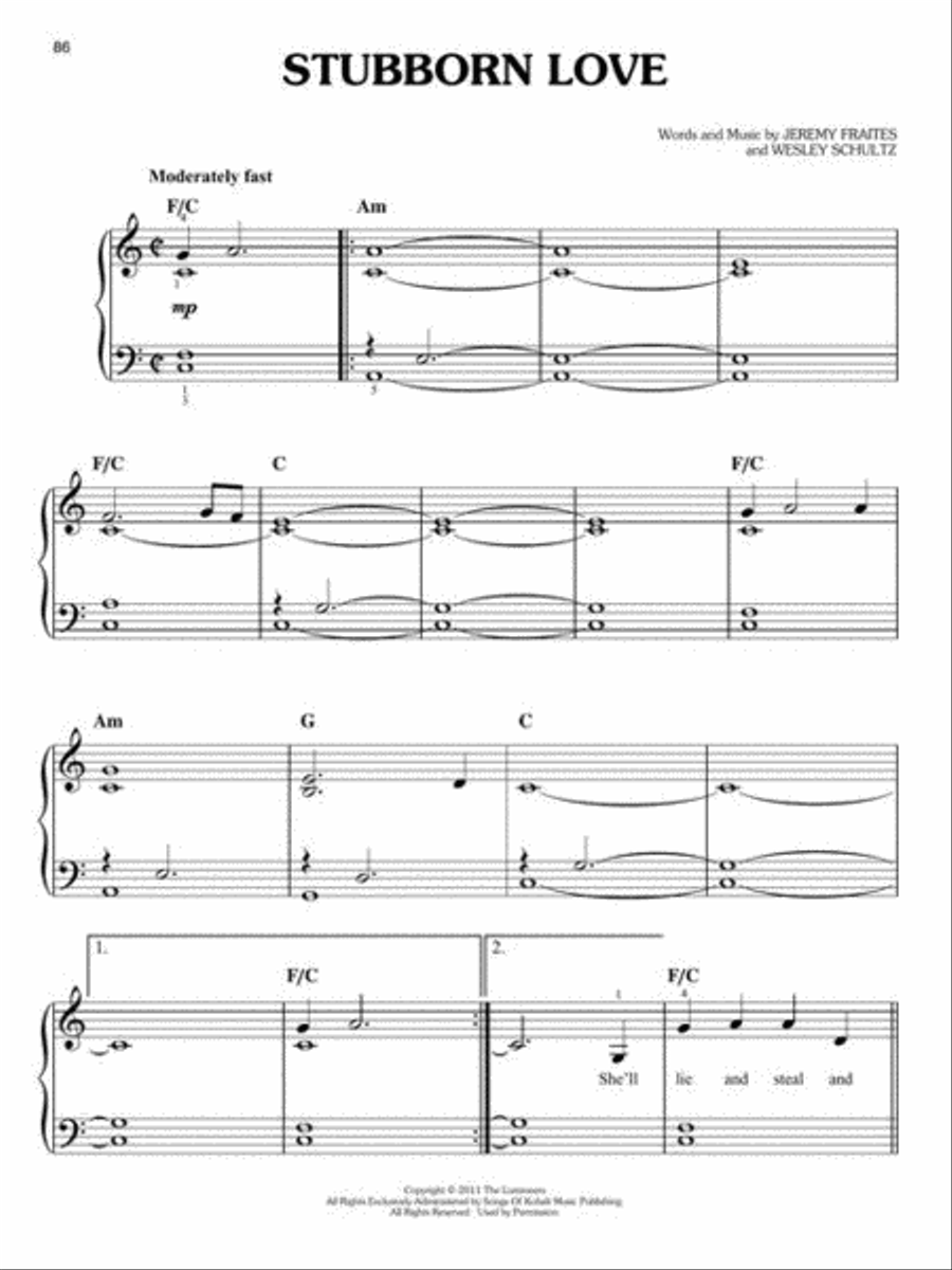 The Lumineers – Easy Piano Collection Easy Piano scores gallery preview page 7