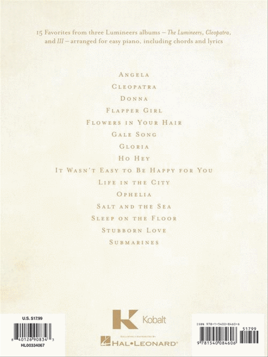 The Lumineers – Easy Piano Collection Easy Piano scores gallery preview page 8