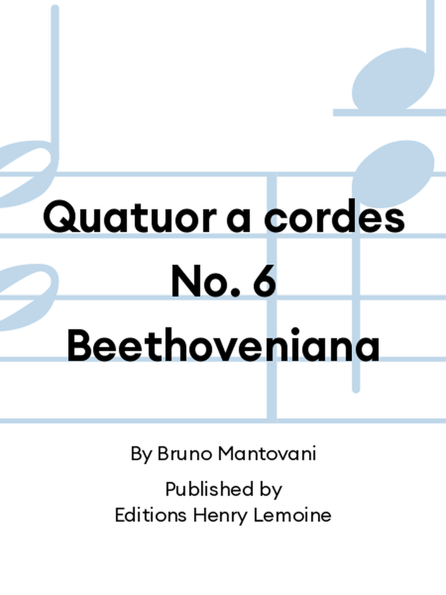 Quatuor a cordes No. 6 Beethoveniana String Quartet scores gallery preview page 1