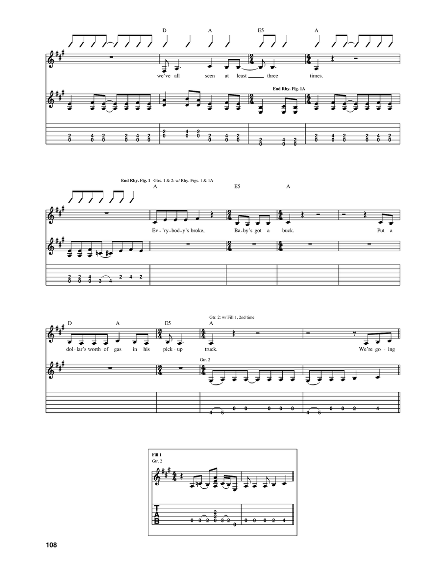 Small Town Saturday Night Electric Guitar scores gallery preview page 2