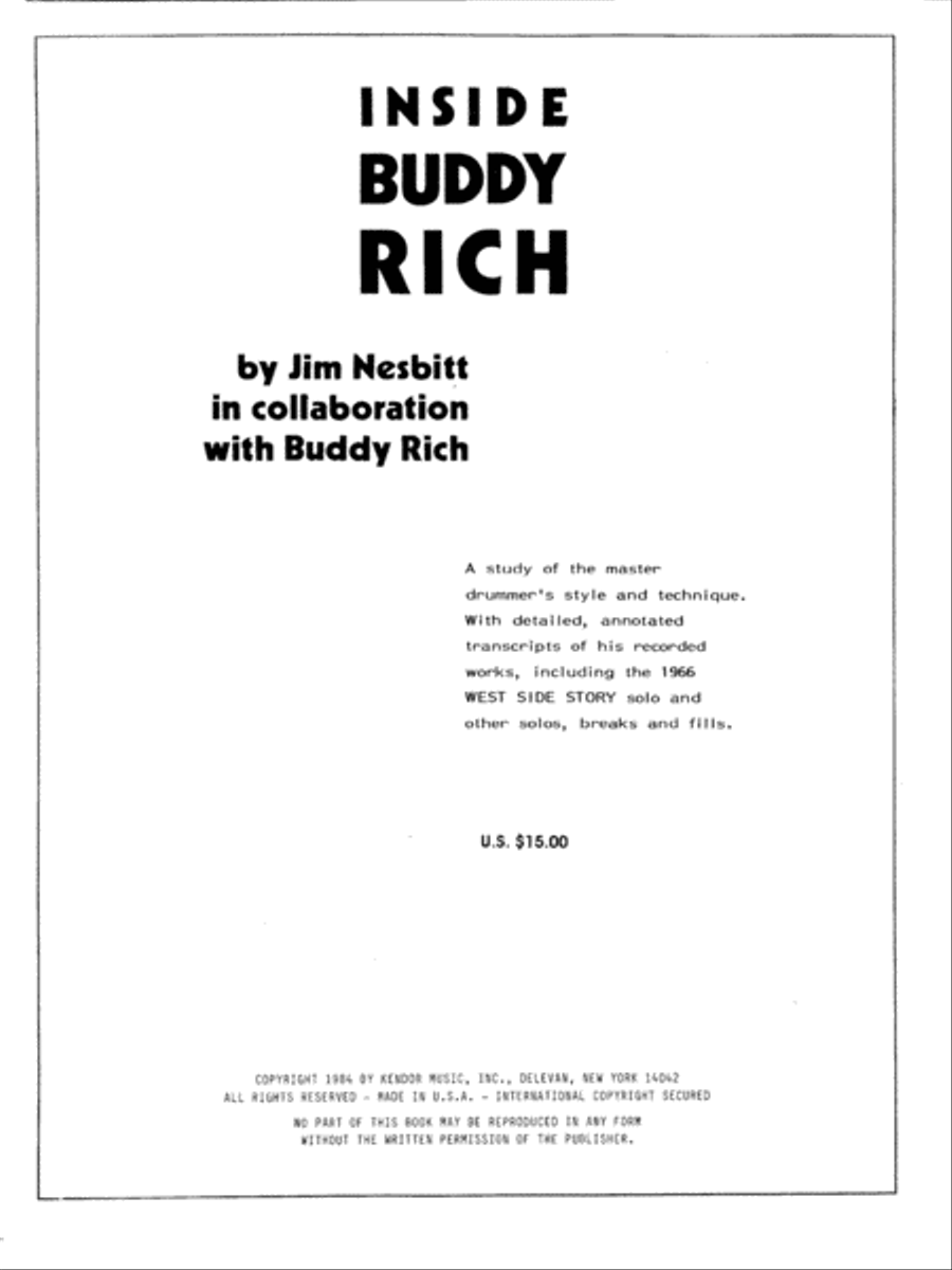Inside Buddy Rich Drum Set scores gallery preview page 1