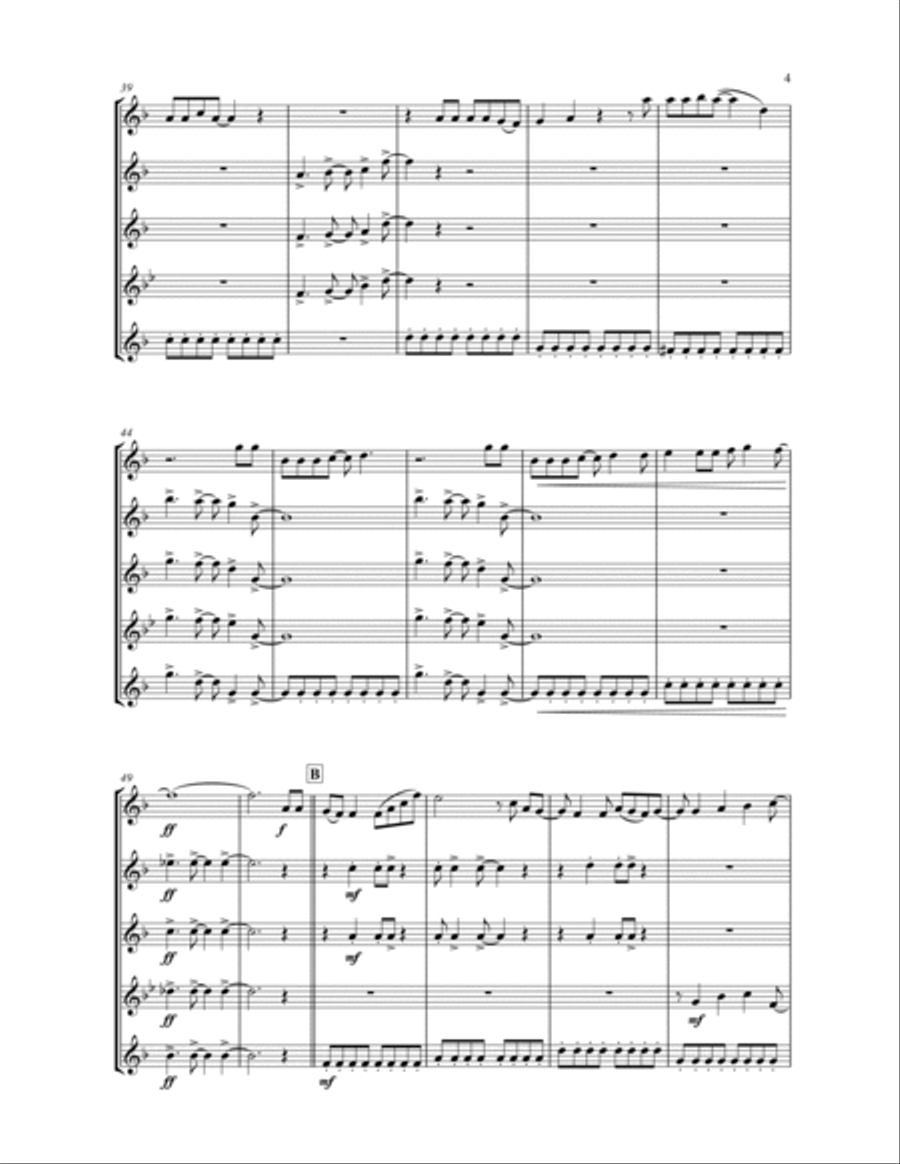 Don't Stop Me Now Woodwind Ensemble scores gallery preview page 5