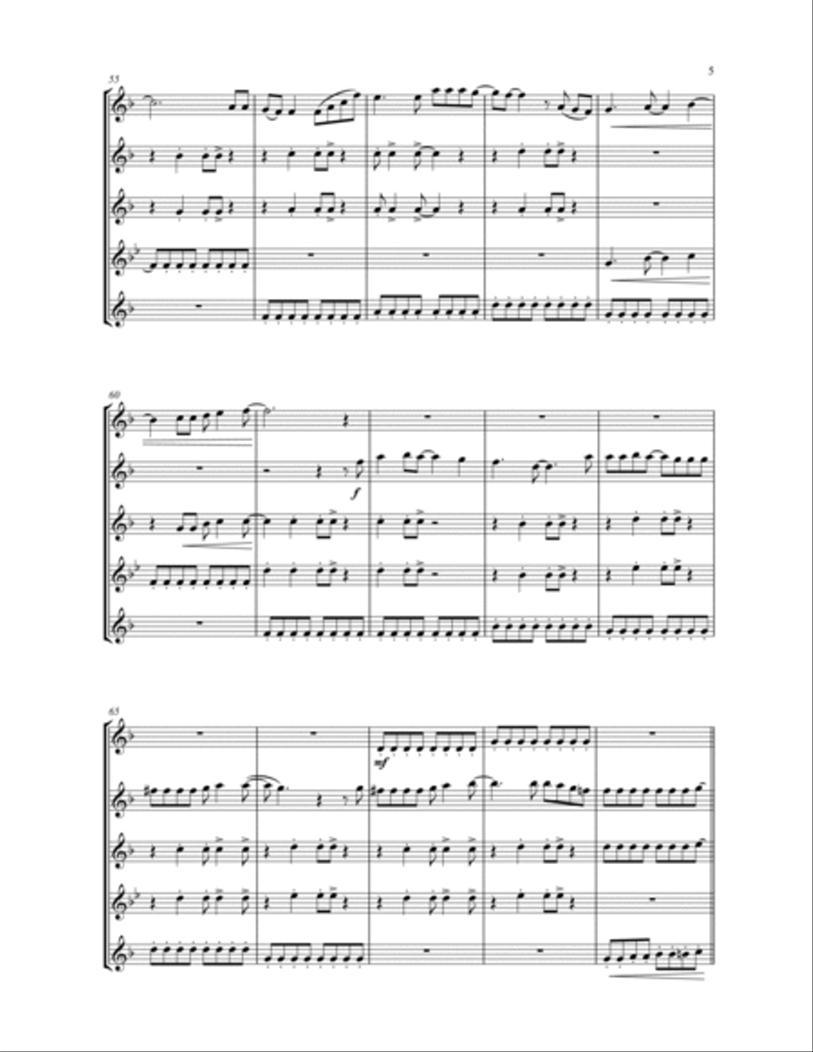 Don't Stop Me Now Woodwind Ensemble scores gallery preview page 6