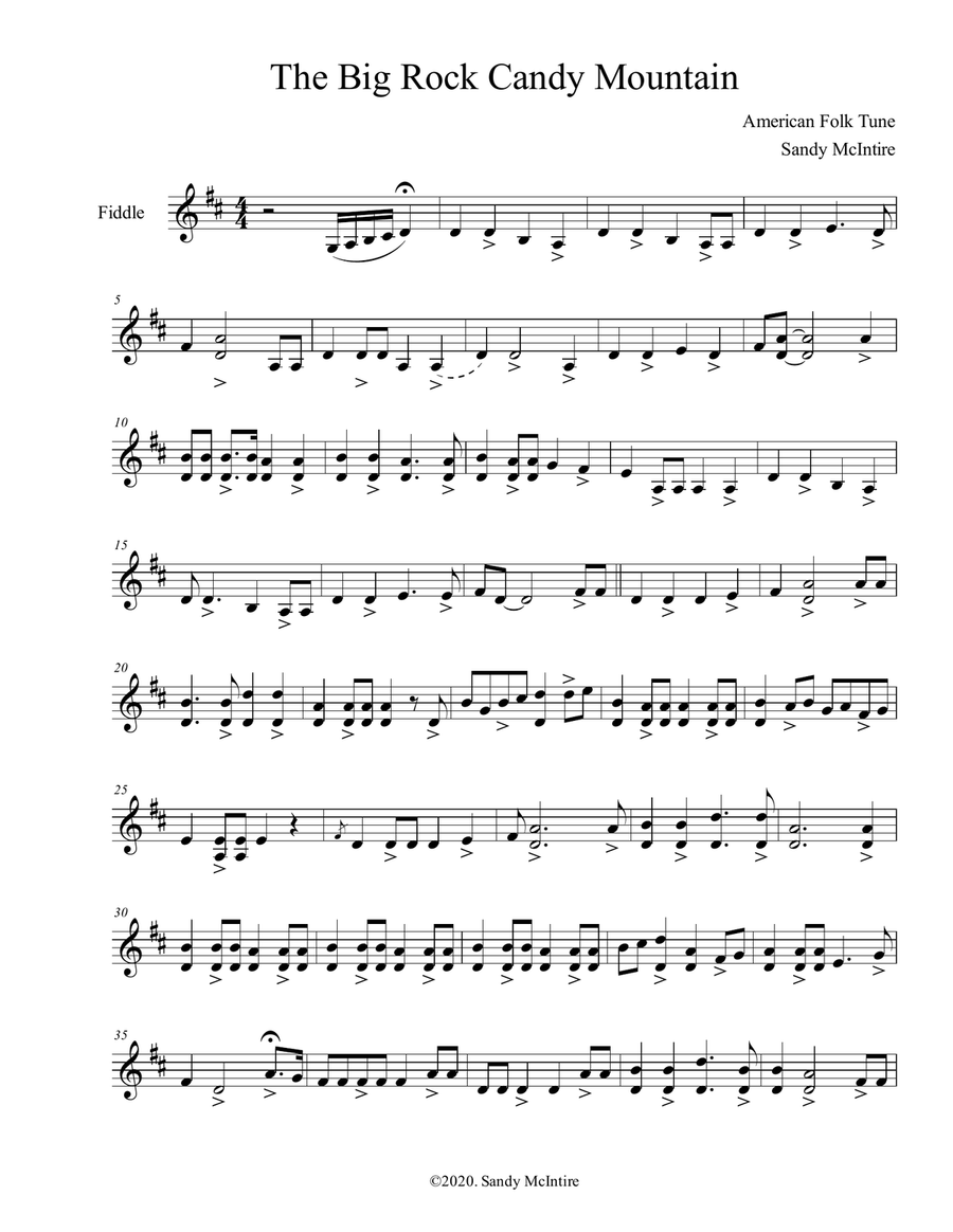 The Big Rock Candy Mountain - Fiddle Tune Violin Solo scores gallery preview page 2