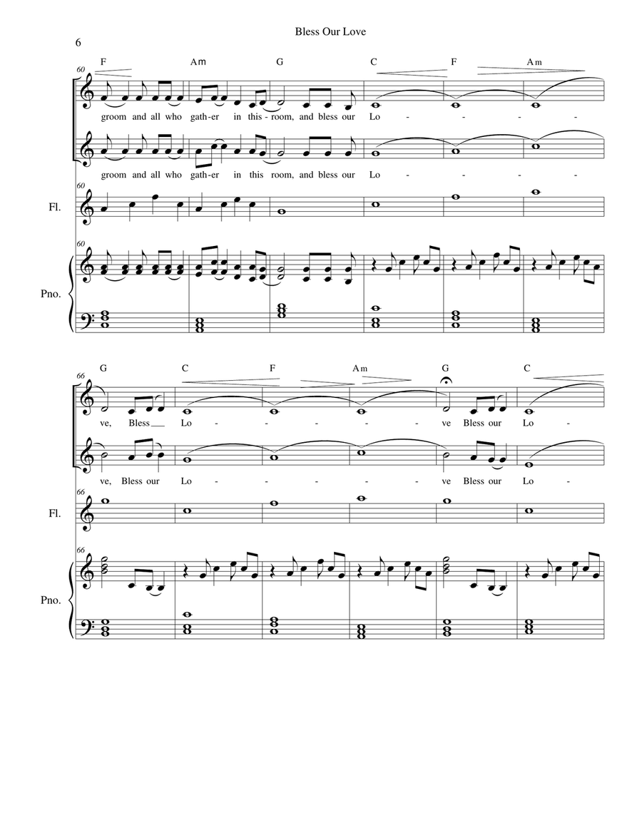 Bless Our Love - wedding - vocal duet and piano with optional instruments Bless Our Love - wedding - vocal duet and piano with optional instruments Small Ensemble scores gallery preview page 6