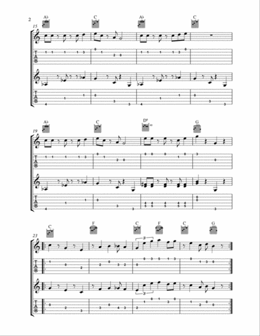 Super Mario Bros. Main Theme Guitar Tablature scores gallery preview page 3