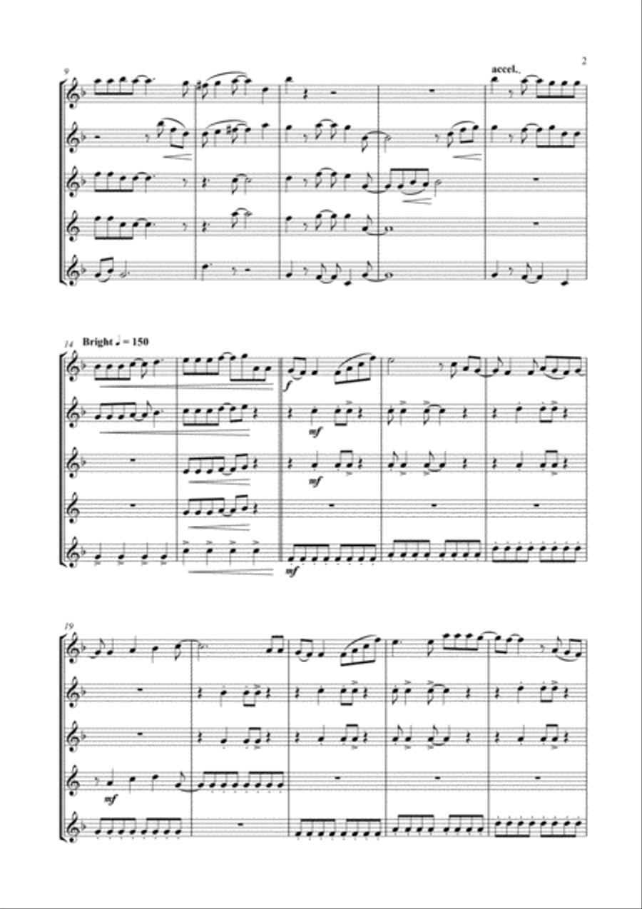 Don't Stop Me Now Woodwind Ensemble scores gallery preview page 3