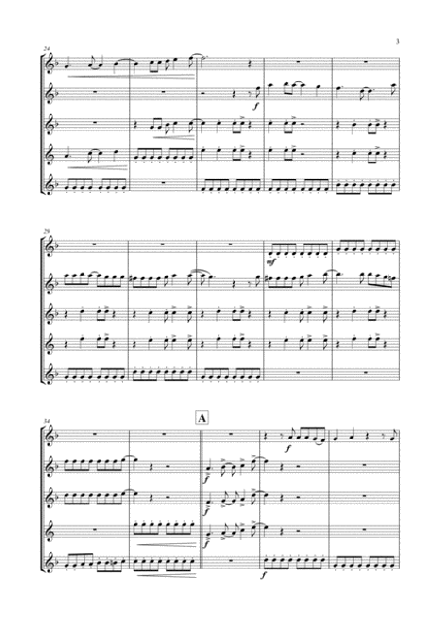 Don't Stop Me Now Woodwind Ensemble scores gallery preview page 4