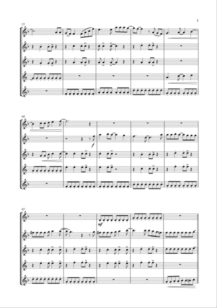 Don't Stop Me Now Woodwind Ensemble scores gallery preview page 6