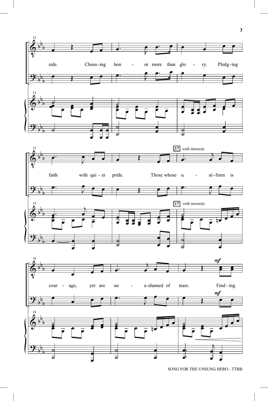 Song For The Unsung Hero Song For The Unsung Hero TTBB scores gallery preview page 2
