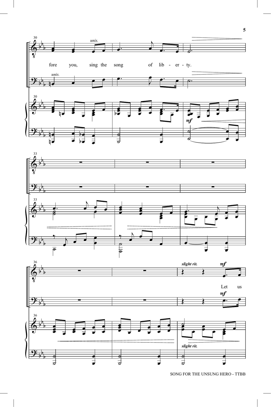 Song For The Unsung Hero Song For The Unsung Hero TTBB scores gallery preview page 4