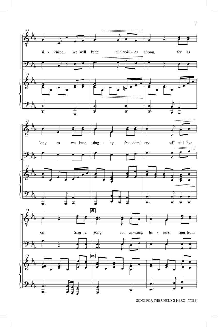 Song For The Unsung Hero Song For The Unsung Hero TTBB scores gallery preview page 6