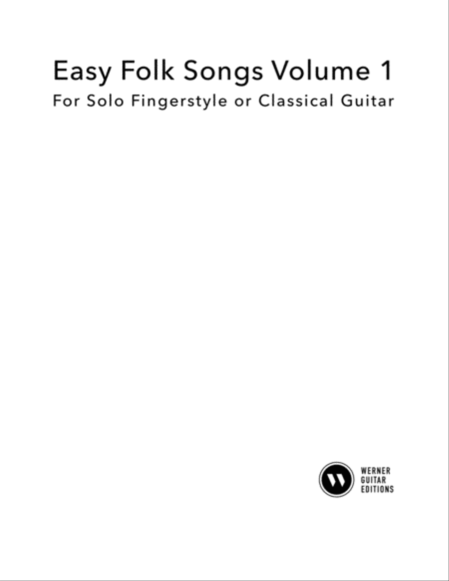 Easy Folk Songs Vol.1 for Solo Fingerstyle or Classical Guitar Acoustic Guitar scores gallery preview page 1