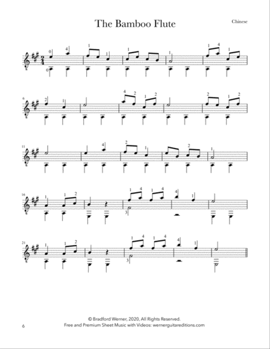 Easy Folk Songs Vol.1 for Solo Fingerstyle or Classical Guitar Acoustic Guitar scores gallery preview page 6