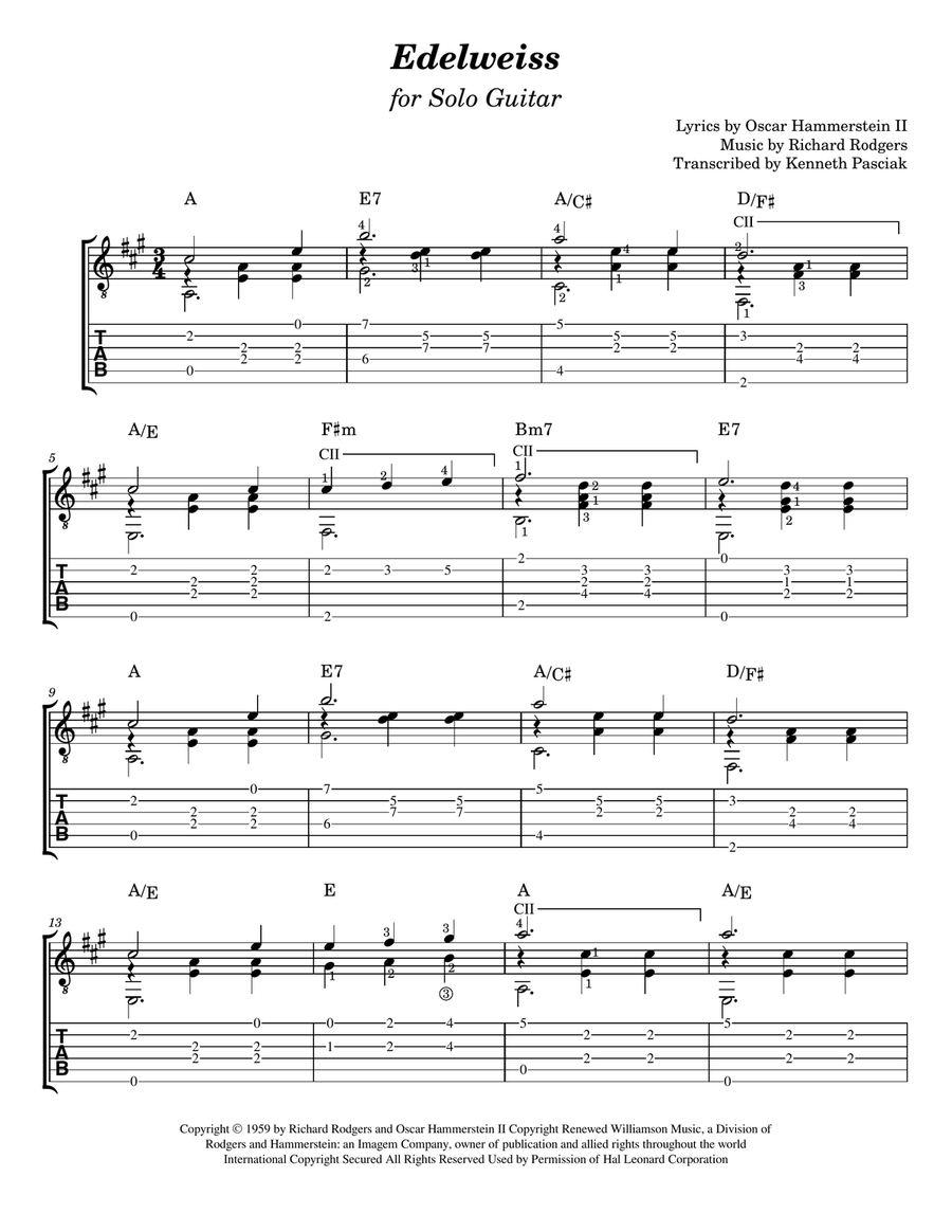 Edelweiss Edelweiss Acoustic Guitar scores gallery preview page 2