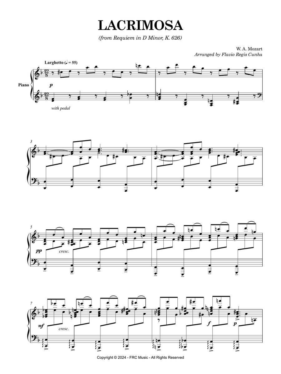 Lacrimosa for Piano Solo (from Requiem in D Minor, K. 626) Piano Method scores gallery preview page 3