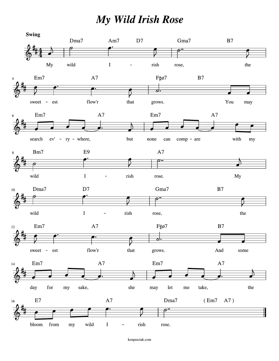 My Wild Irish Rose (for Jazz Guitar) Acoustic Guitar scores gallery preview page 2