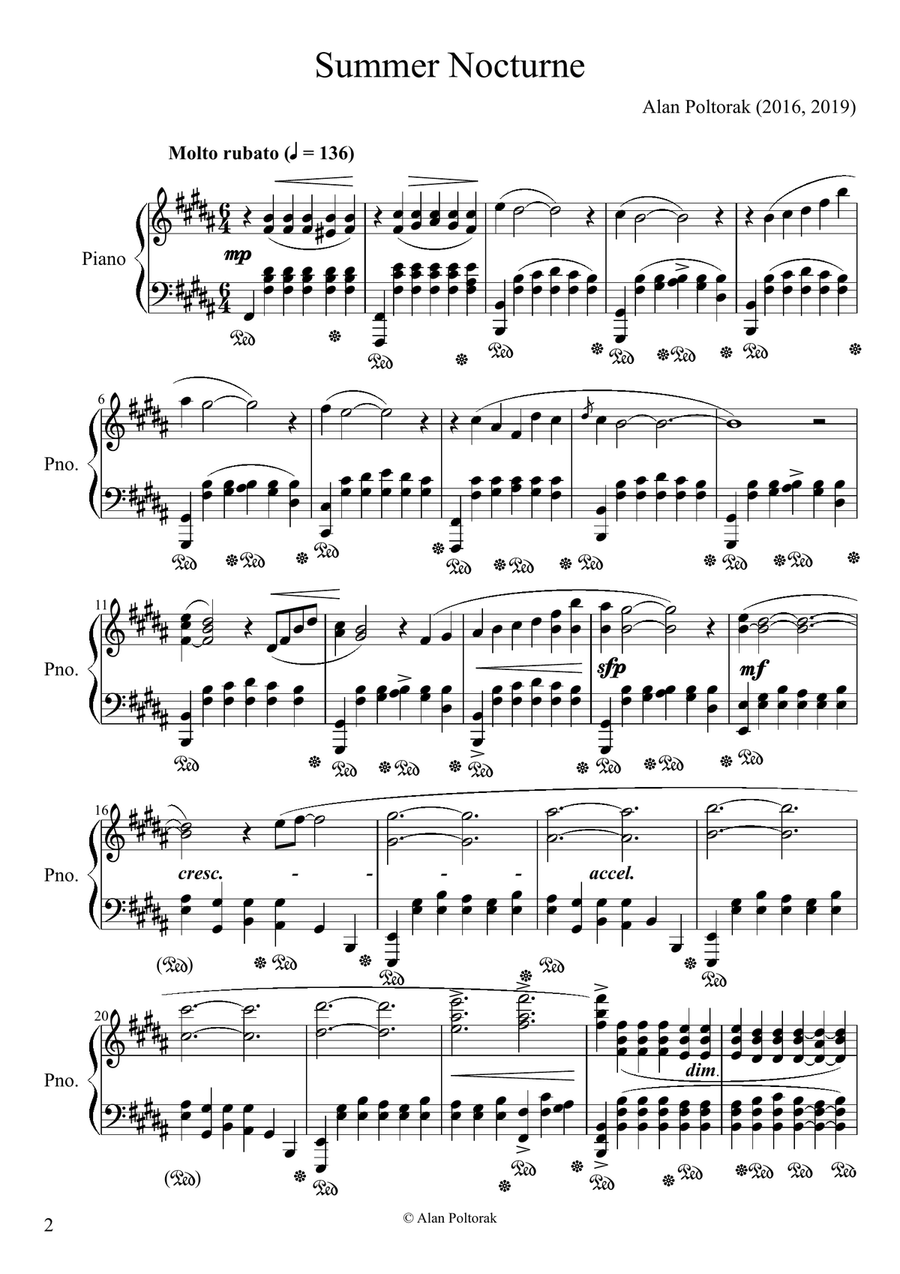 Summer Nocturne Summer Nocturne Piano Solo scores gallery preview page 2
