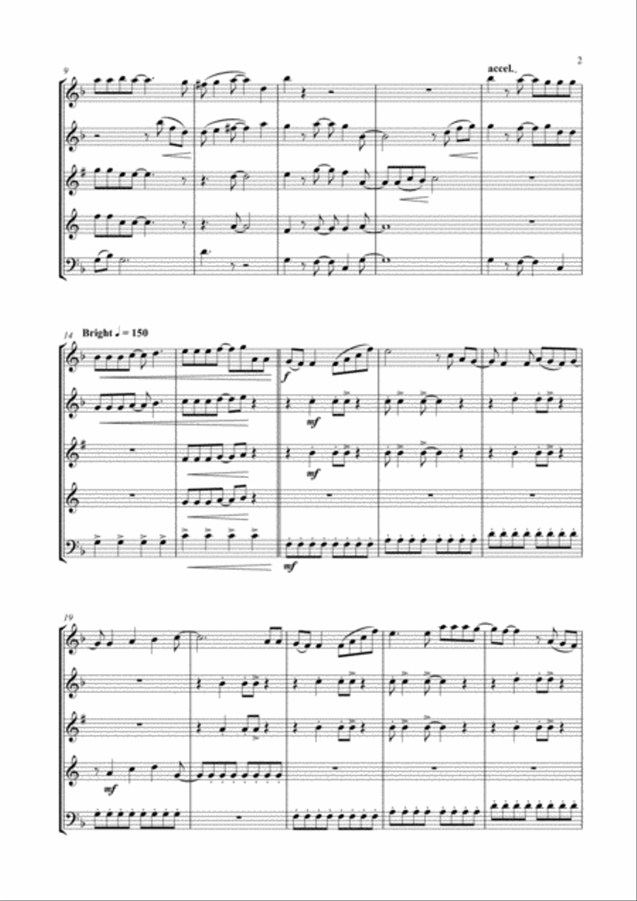 Don't Stop Me Now Woodwind Quintet scores gallery preview page 3