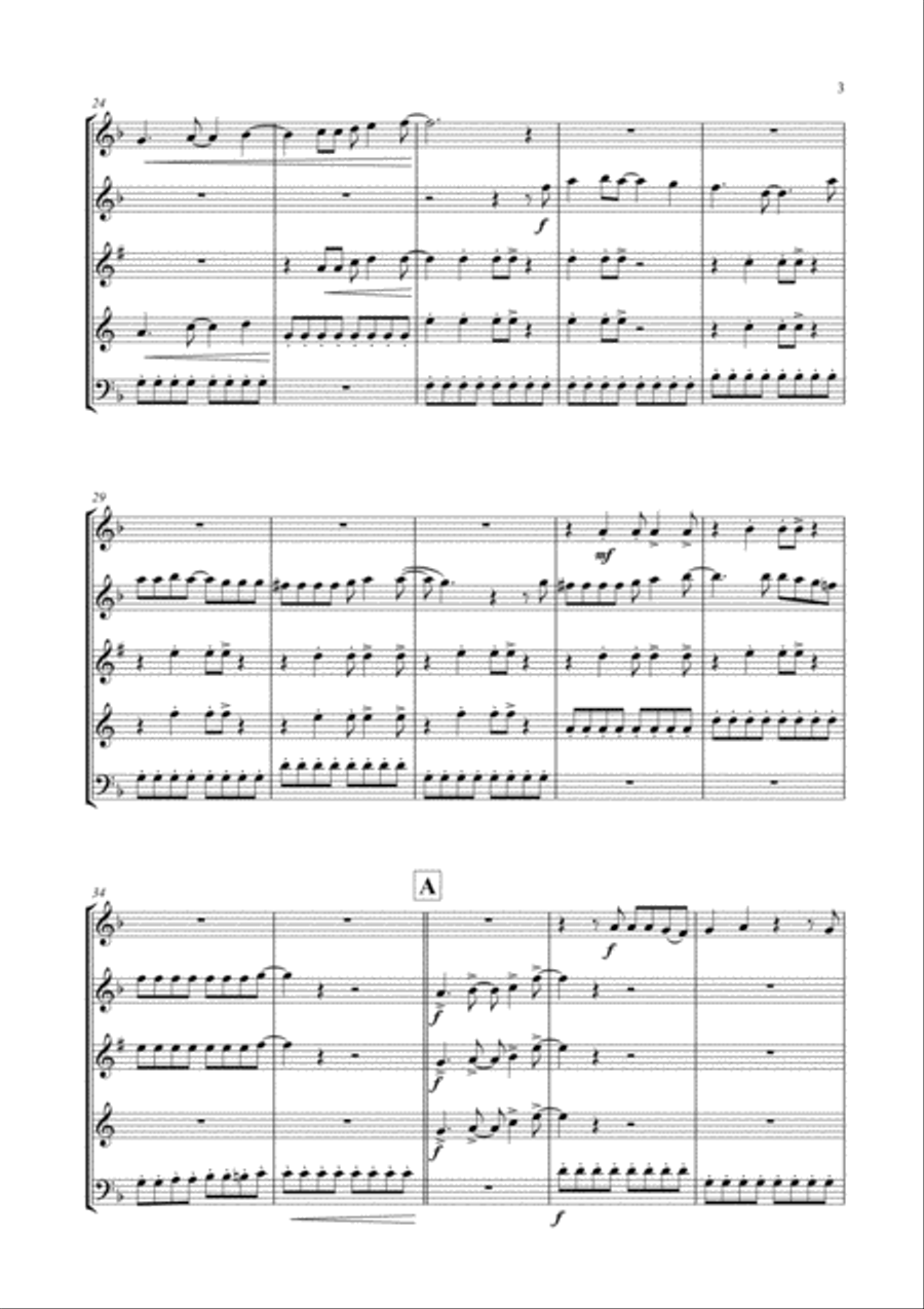Don't Stop Me Now Woodwind Quintet scores gallery preview page 4
