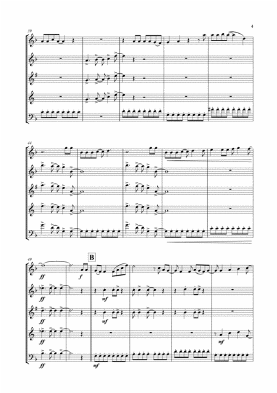Don't Stop Me Now Woodwind Quintet scores gallery preview page 5