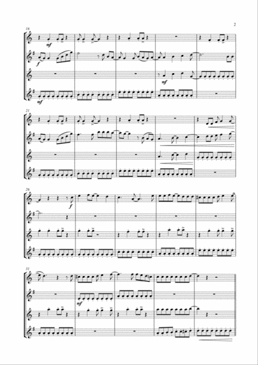 Don't Stop Me Now Woodwind Quartet scores gallery preview page 3