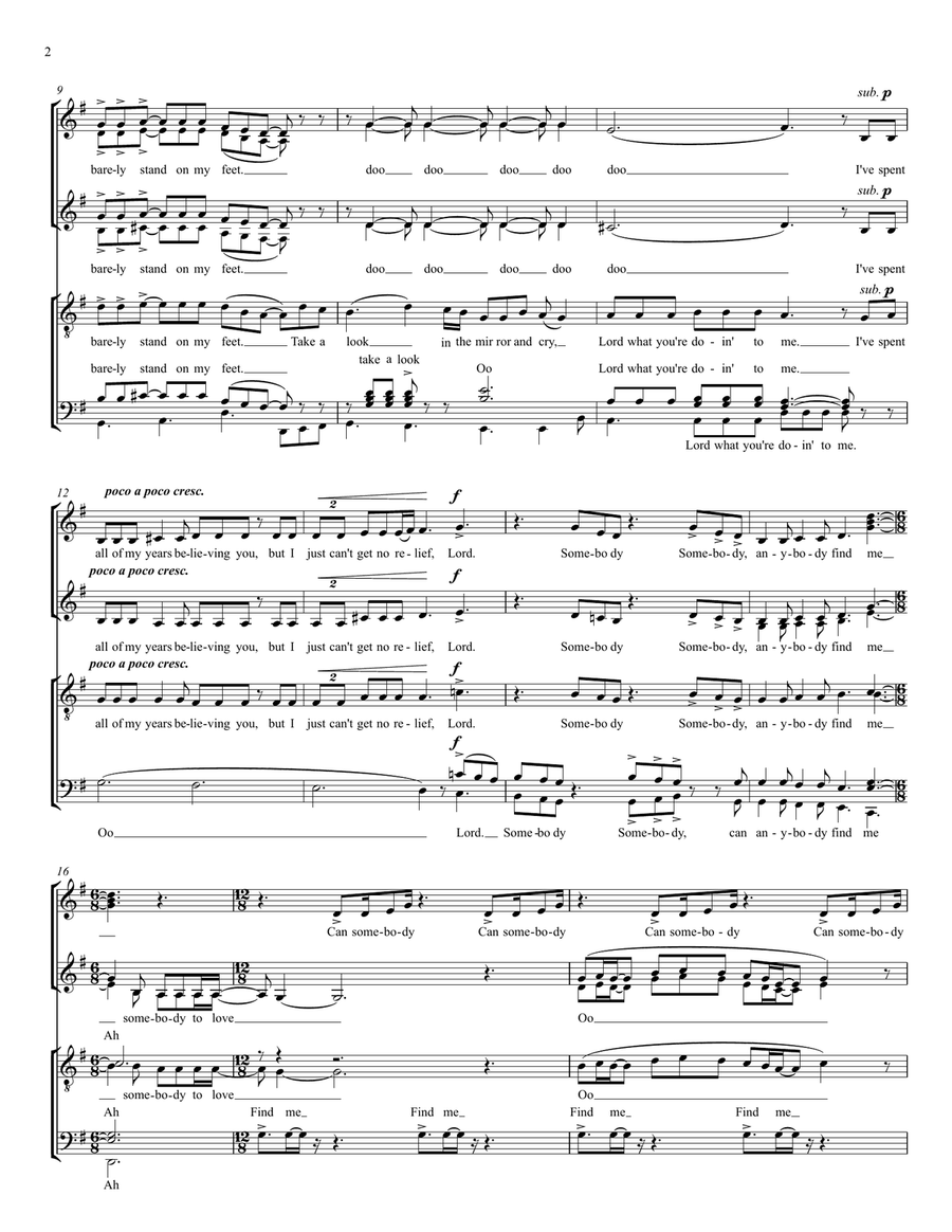 Somebody To Love 4-Part scores gallery preview page 4