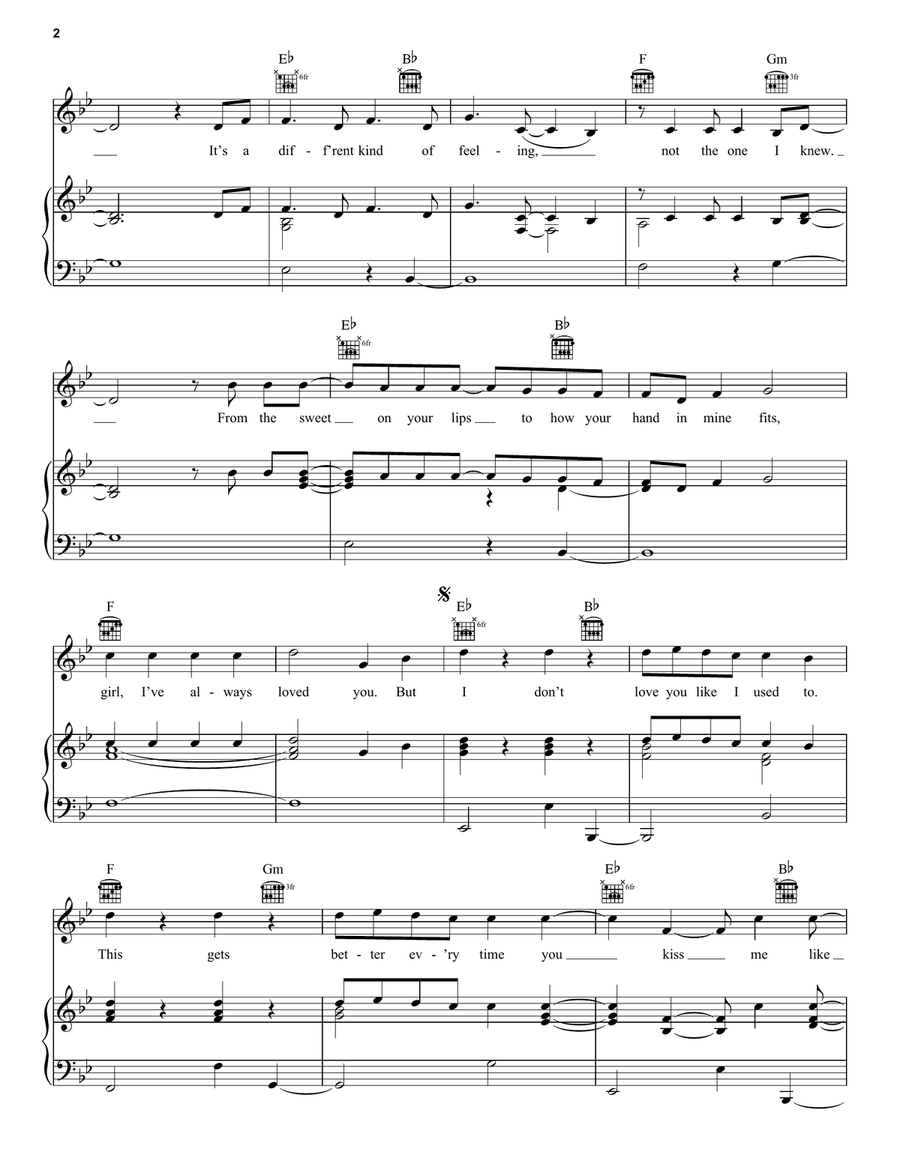 Love You Like I Used To Love You Like I Used To Piano, Vocal, Guitar scores gallery preview page 2