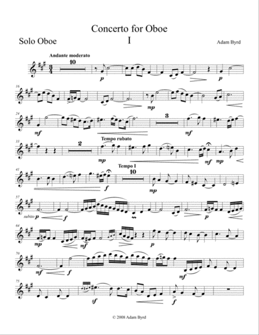 Concerto for Oboe Piano scores gallery preview page 3