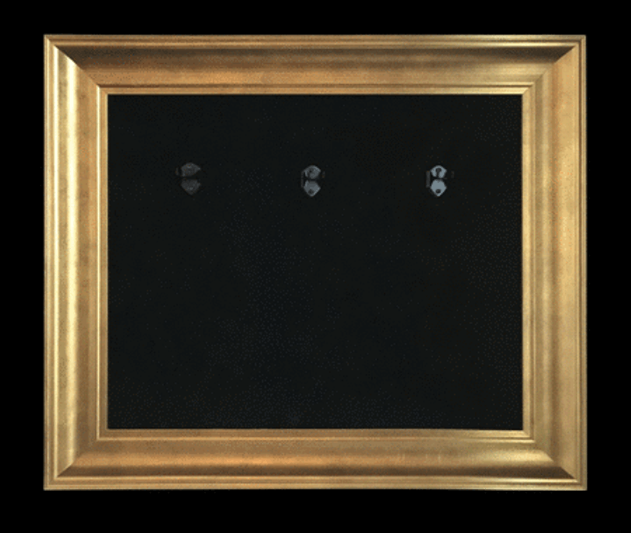 22 X 18 Mini Guitar Display Frame Black Suede Warm Gold Leafing Holds 3 Models Guitar scores gallery preview page 1