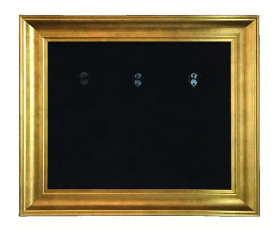 22 X 18 Mini Guitar Display Frame Black Suede Warm Gold Leafing Holds 3 Models Guitar scores gallery preview page 2