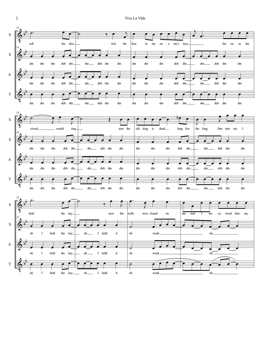 Viva La Vida Viva La Vida 3-Part scores gallery preview page 2